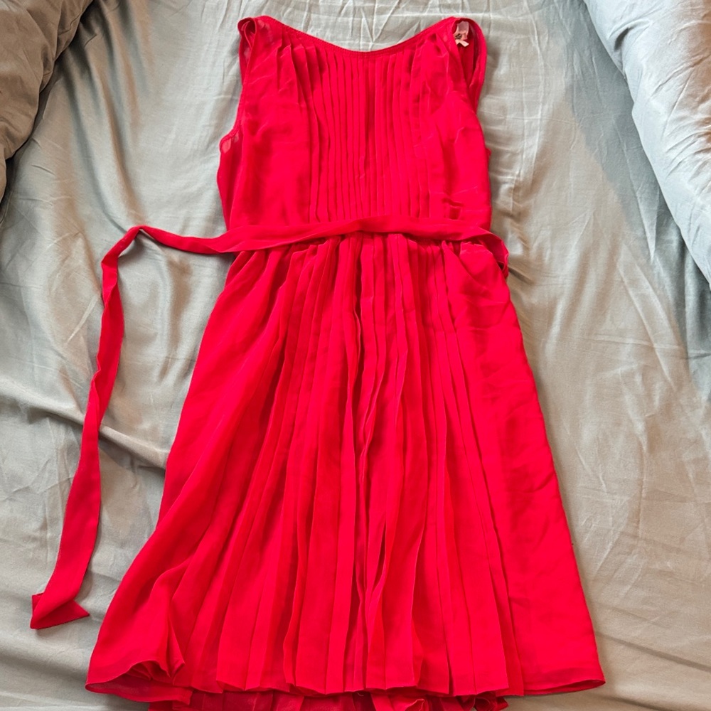 Diane von Furstenberg DVF Elegant Red Pleated Dress